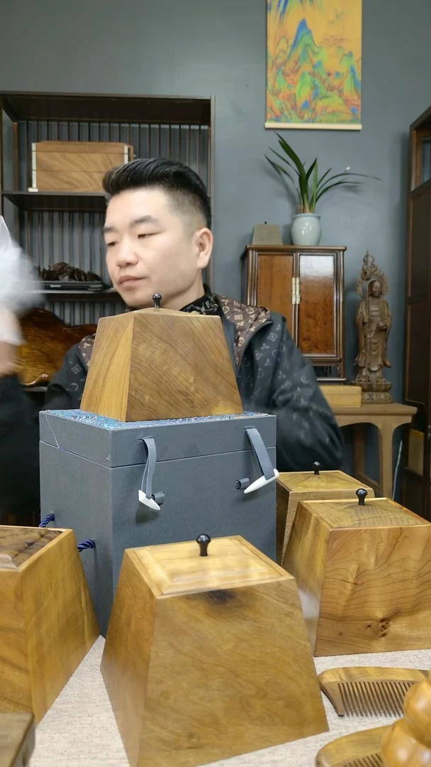 金丝楠老**古金丝楠木斗盒＋礼盒包装