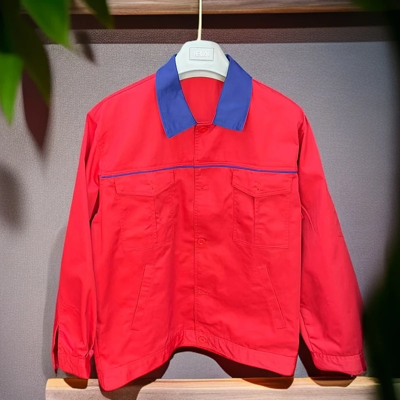 红色蓝领男女同款工装工作服上衣保洁服上衣
