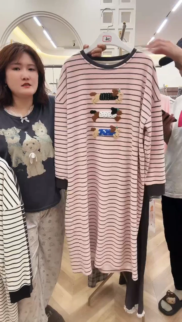 棉长袖睡裙150斤以下