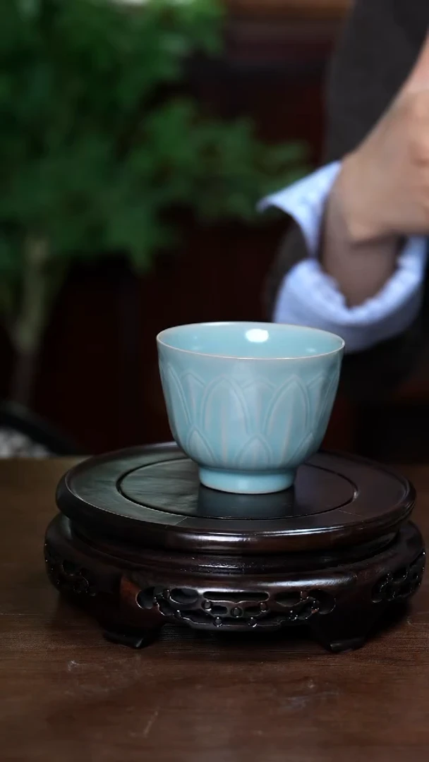 【闪购商品】L·宝丰宋官窑原产地汝瓷莲瓣杯