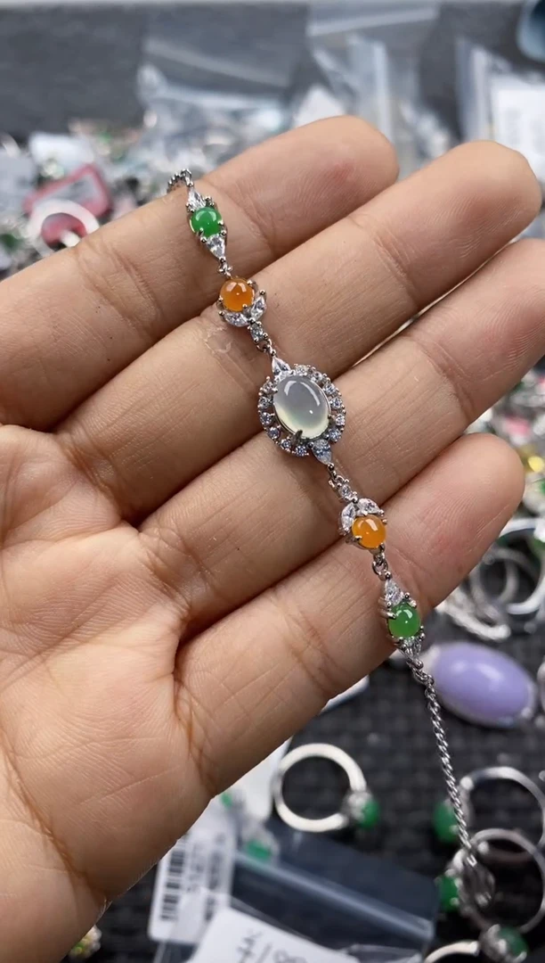 银S925镶嵌戒指翡翠999      4