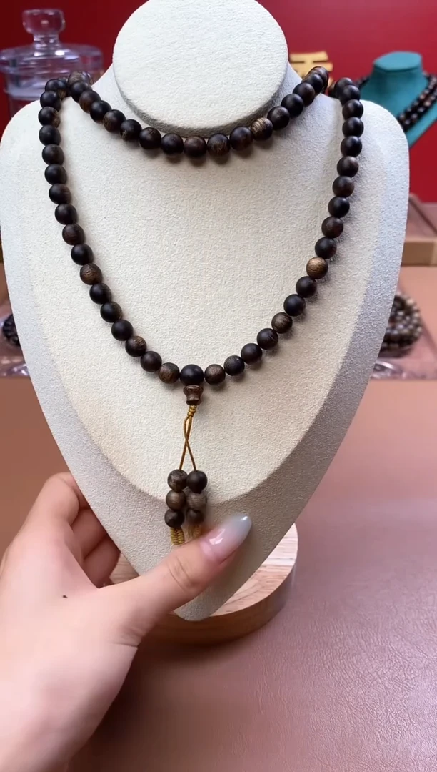 手串沉香沉水富森红土玉化瘿子瘤疤07*108颗