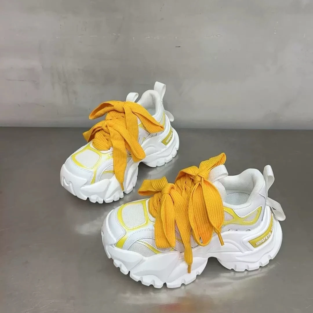 糖糖2025新款女鞋透气四季潮款时尚百搭休闲黑色厚底英伦风2-22-1