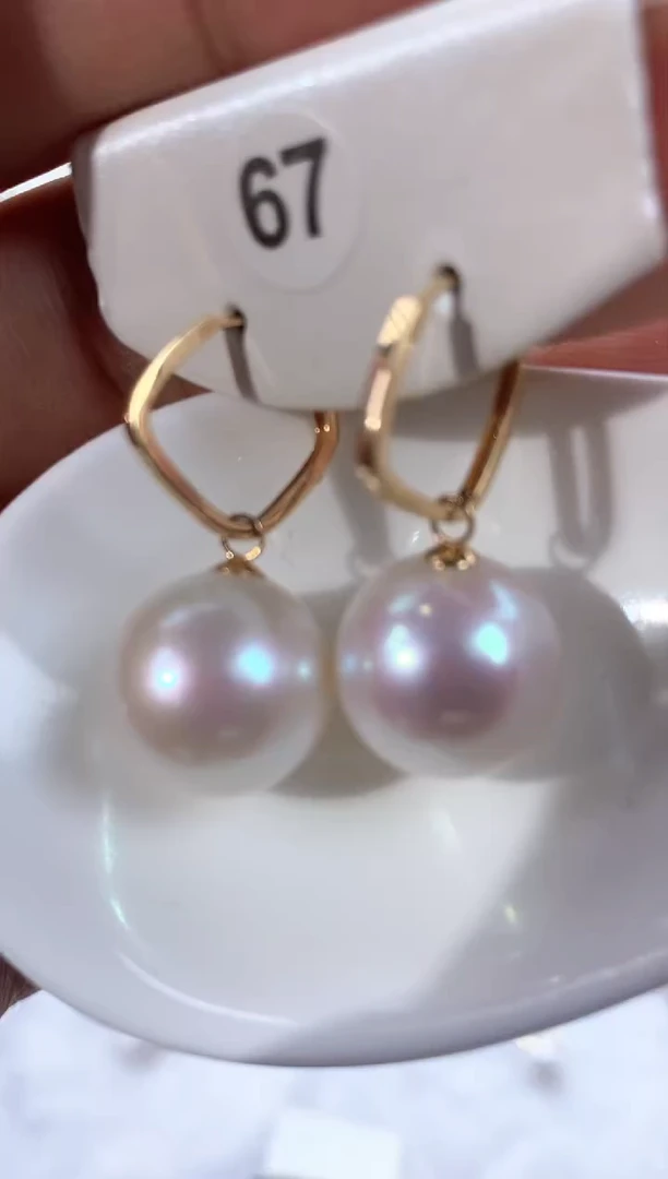 【闪购商品】淡水珍珠耳饰18K金镶嵌1