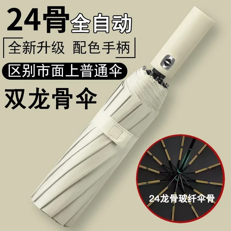【双龙骨】24骨全自动晴雨伞女生抗风遮阳伞防晒防紫外线