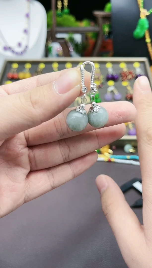 【闪购商品】玛瑙/玉髓耳钉银S925镶嵌822000