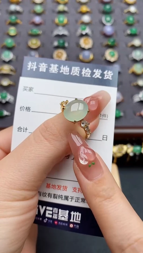 银S925镶嵌戒指翡翠.