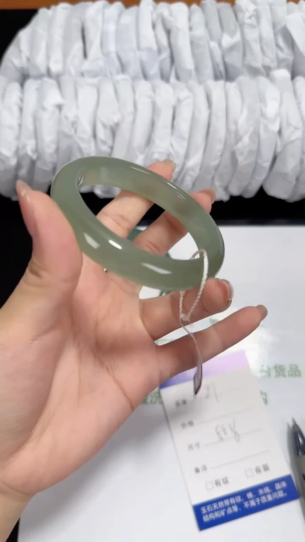 未镶嵌东陵石东陵玉087 蓝调绿 55-56