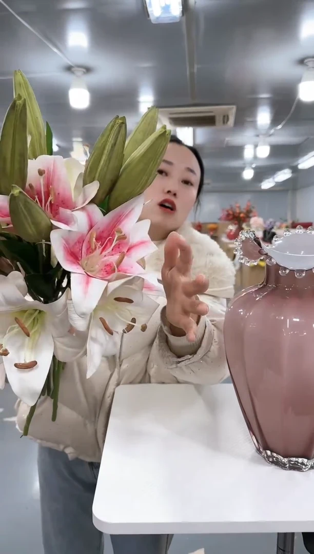 【闪购商品】玻璃金沃0026百合花6只