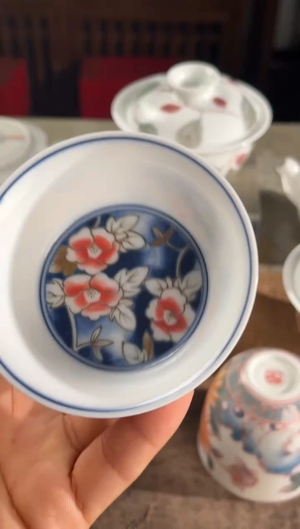 景德镇文祥窑手工釉下彩陶瓷单杯