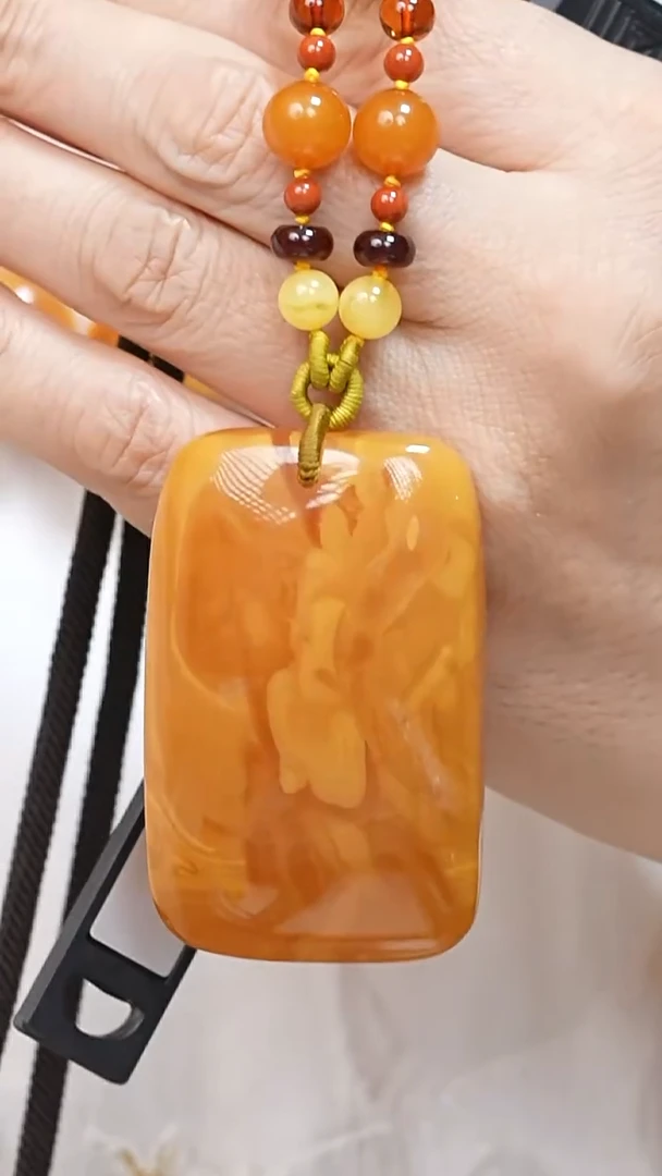 蜜蜡颈饰未镶嵌7404天然蜜蜡珠宝奇石全部保真