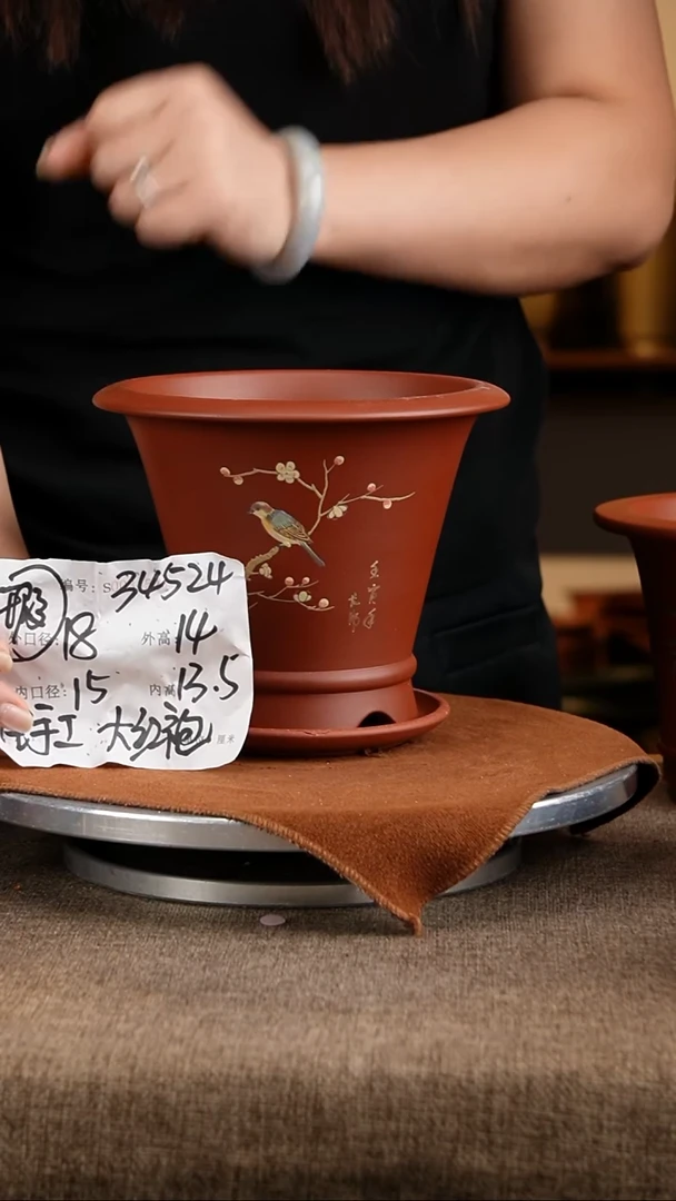紫砂花盆花卉工艺34534+z微瑕