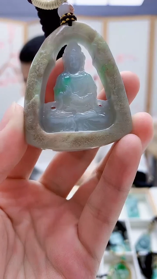 未镶嵌定制翡翠4898lr-毛货挂件50