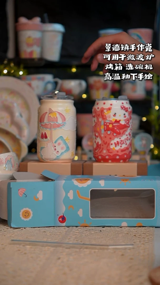 梓****?黄色小兔西瓜立体釉可乐杯