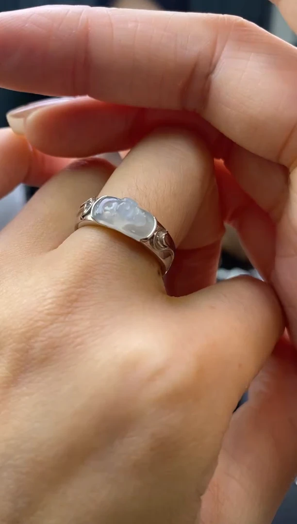 颈饰银S925镶嵌翡翠净货16843