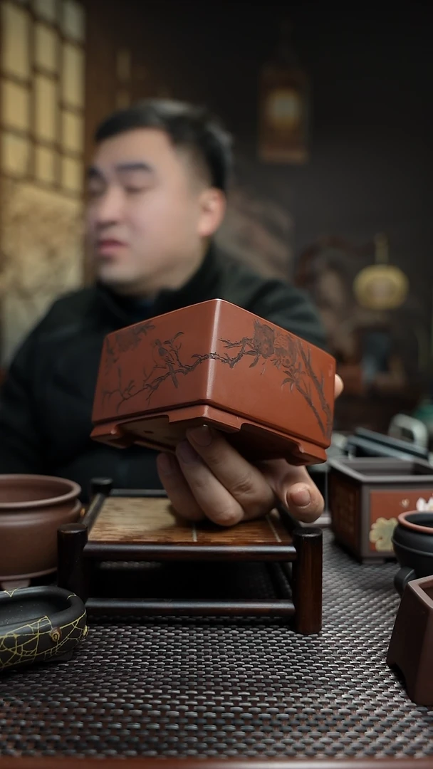 紫砂花盆自**在長木軒精品紫砂