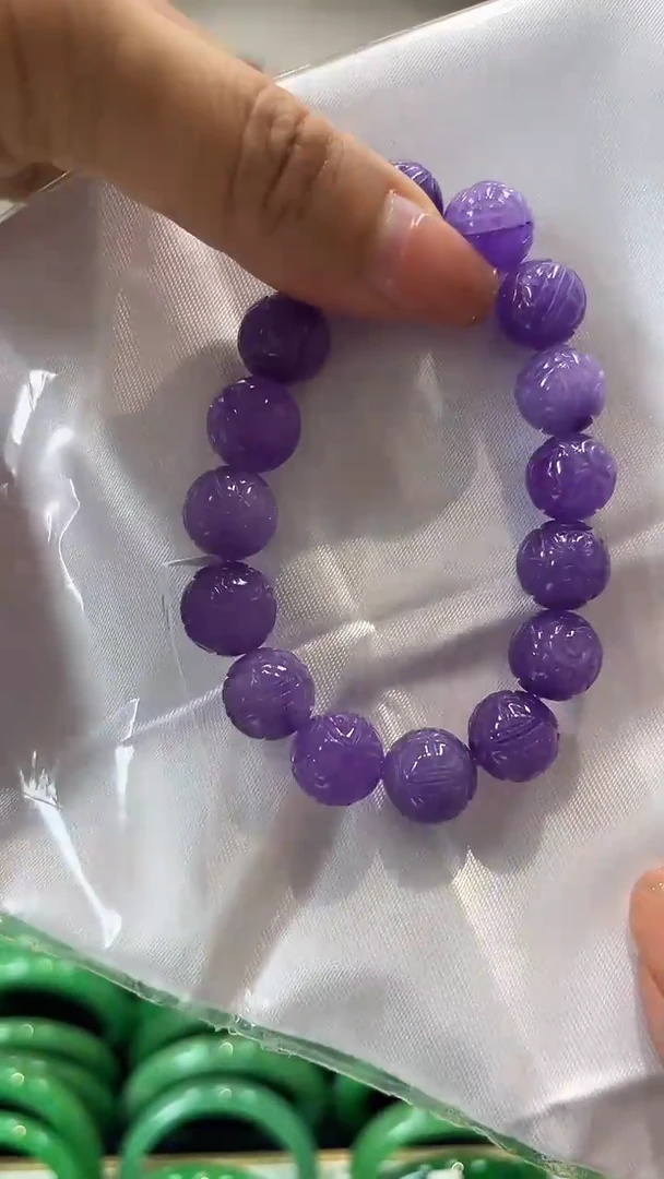 【闪购商品】砖雕a45 妖紫手串 大颗粒