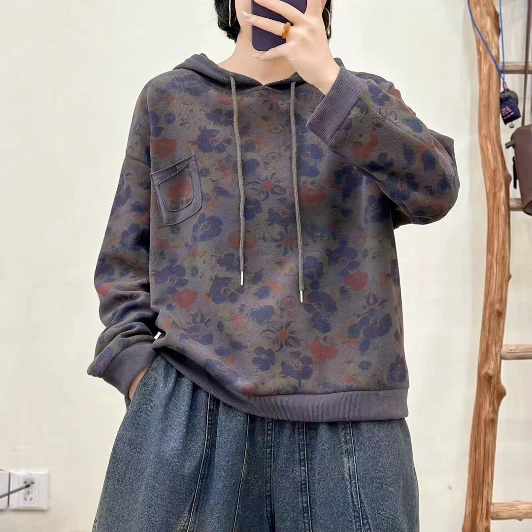 8918新款春季洋气减龄宽松显瘦连帽卫衣