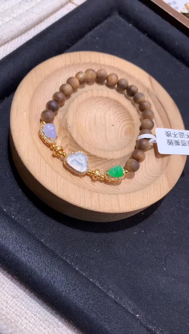 银S925镶嵌手串翡翠手串