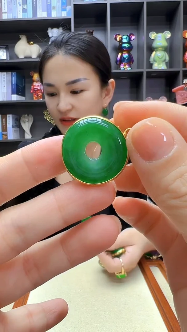 翡翠14K金镶嵌颈饰丹丹diy劲饰