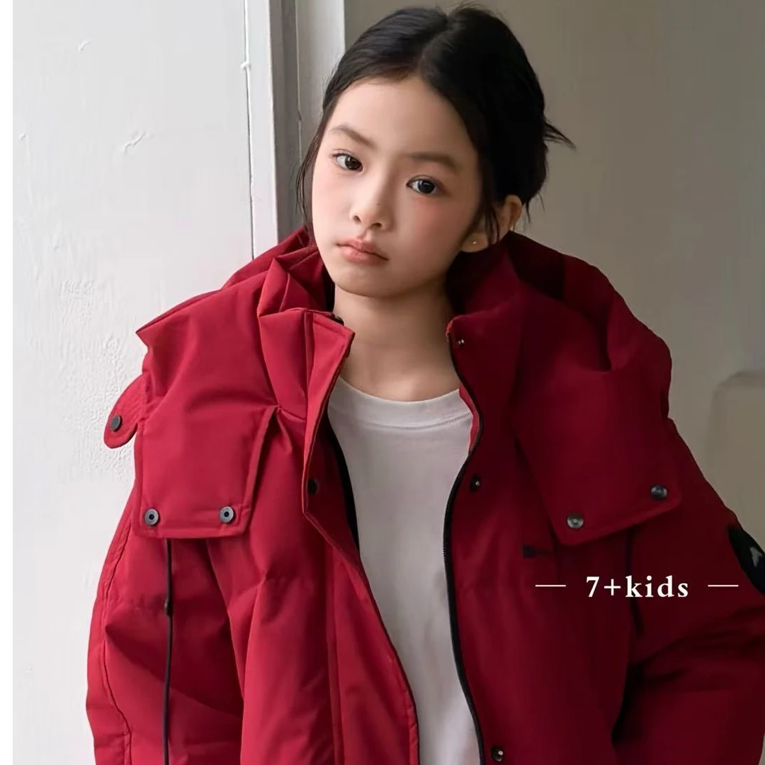 【实体店】7+安心绒90白鸭绒羽绒服女童冬季时尚连帽羽绒服18218