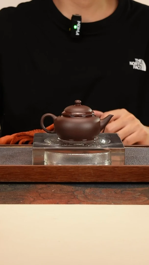 茶壶紫砂盔帽水平深井紫泥120cc内推孔