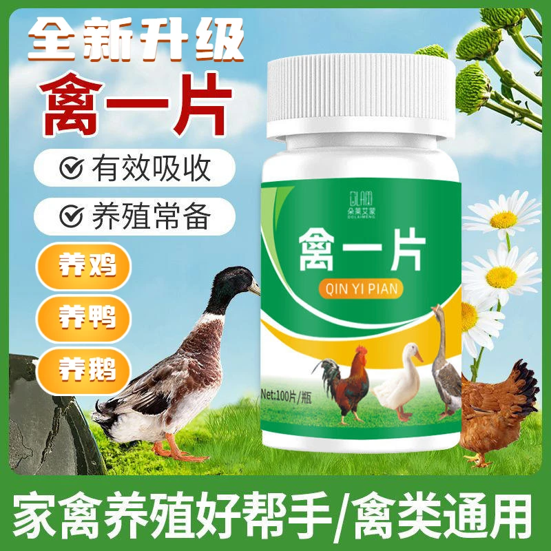 【华顺】禽一片100片/1瓶升级四季常备喂服饮水拌料鸡鸭鹅专用