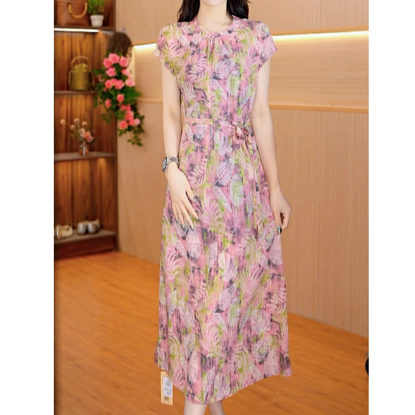 2490-27【胭脂粉】新款女士连衣裙