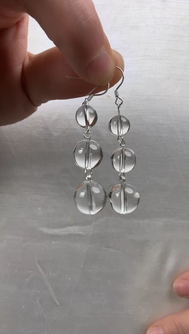 银S925镶嵌耳环水晶天然