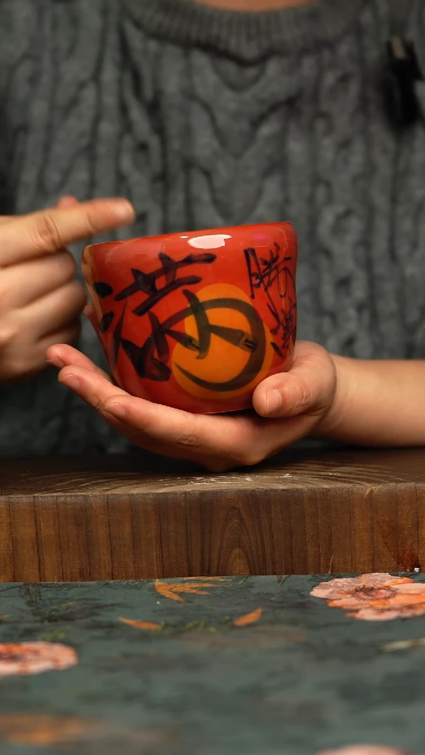 杯釉下彩手工手绘同款陶器