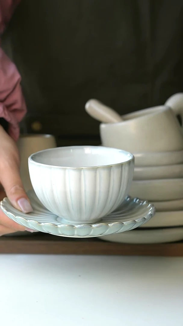 【闪购商品】陶瓷瑕出澳洲窑变咖啡杯碟260ml@4-2@