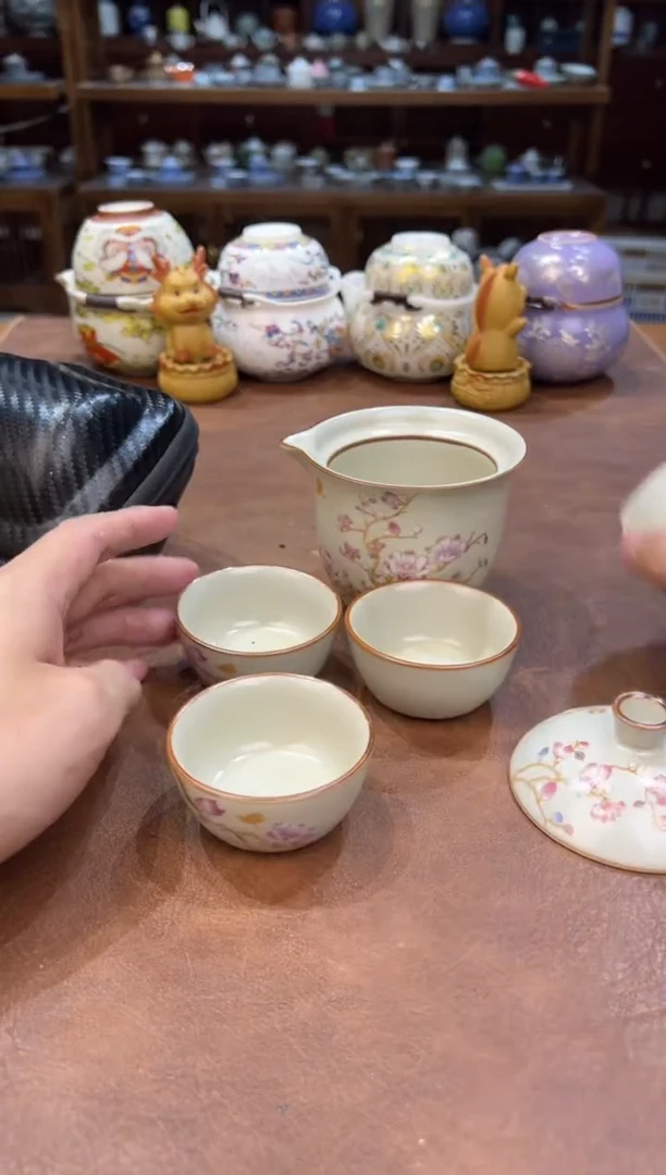 真的很便宜超好看会开片的旅行茶具