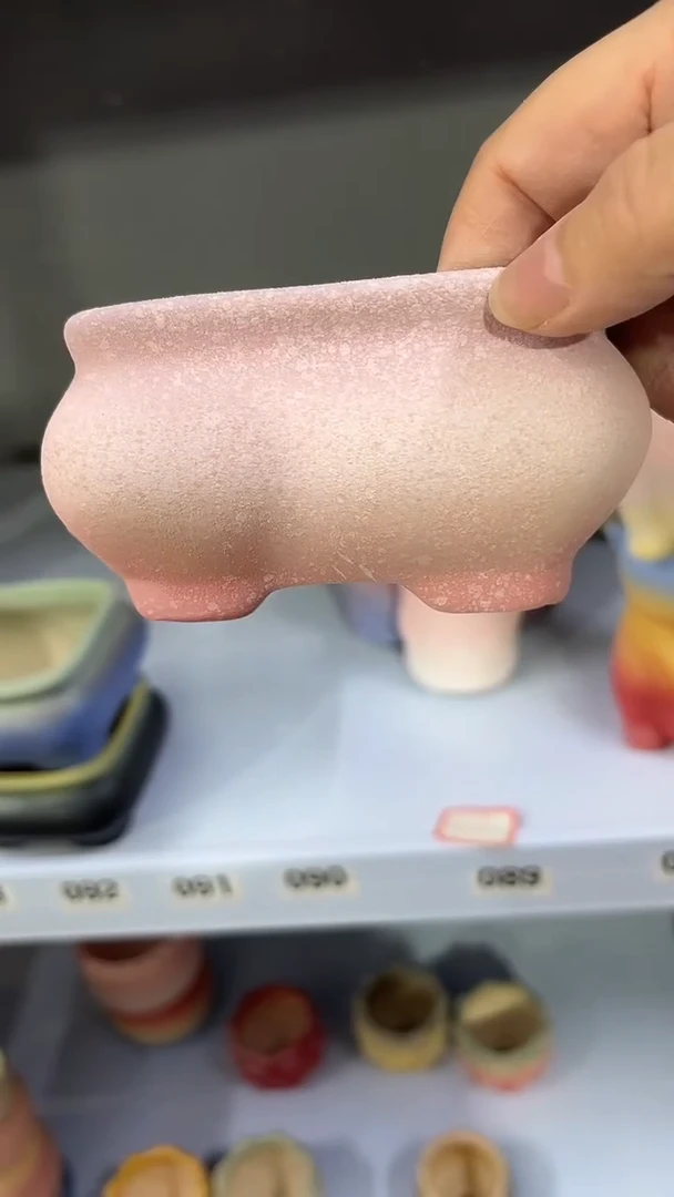 麦饭石粗陶多肉花盆口径9*5