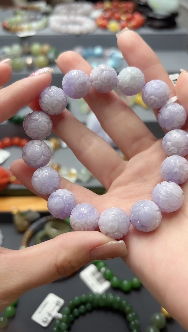 未镶嵌手串翡翠天然紫翡翠单圈手串