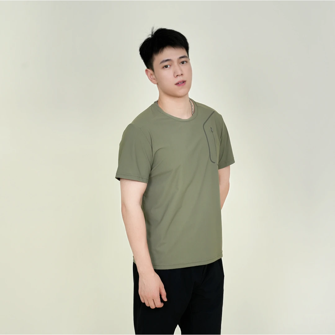 金贝壳户外运动夏季男款圆领跑步短袖T恤排汗薄款速干透气T恤5661