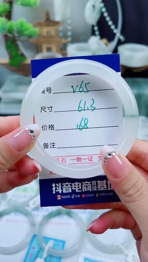 未镶嵌手镯石英质玉（天山翠）65