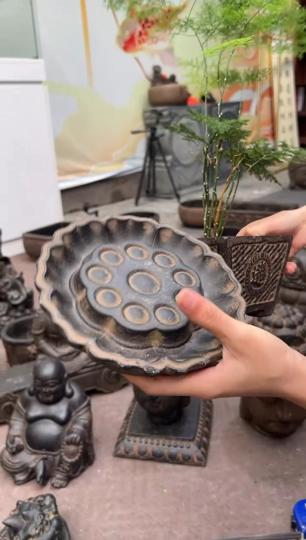 陶土【火山泥】莲蓬壶承