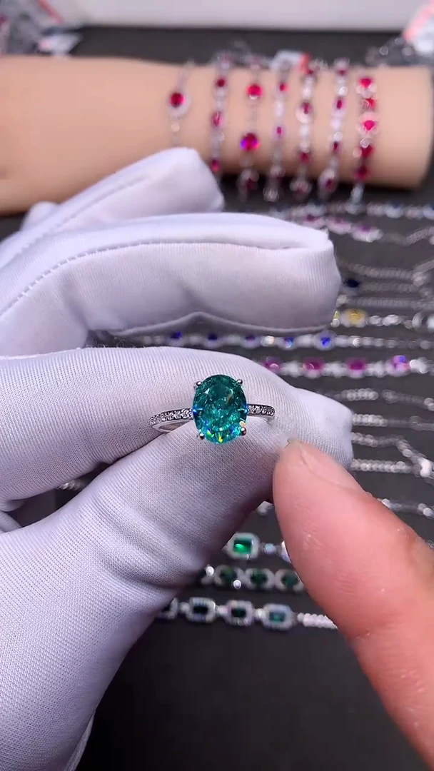 【闪购商品】帕拉依巴碧玺戒指银S925镶嵌.......