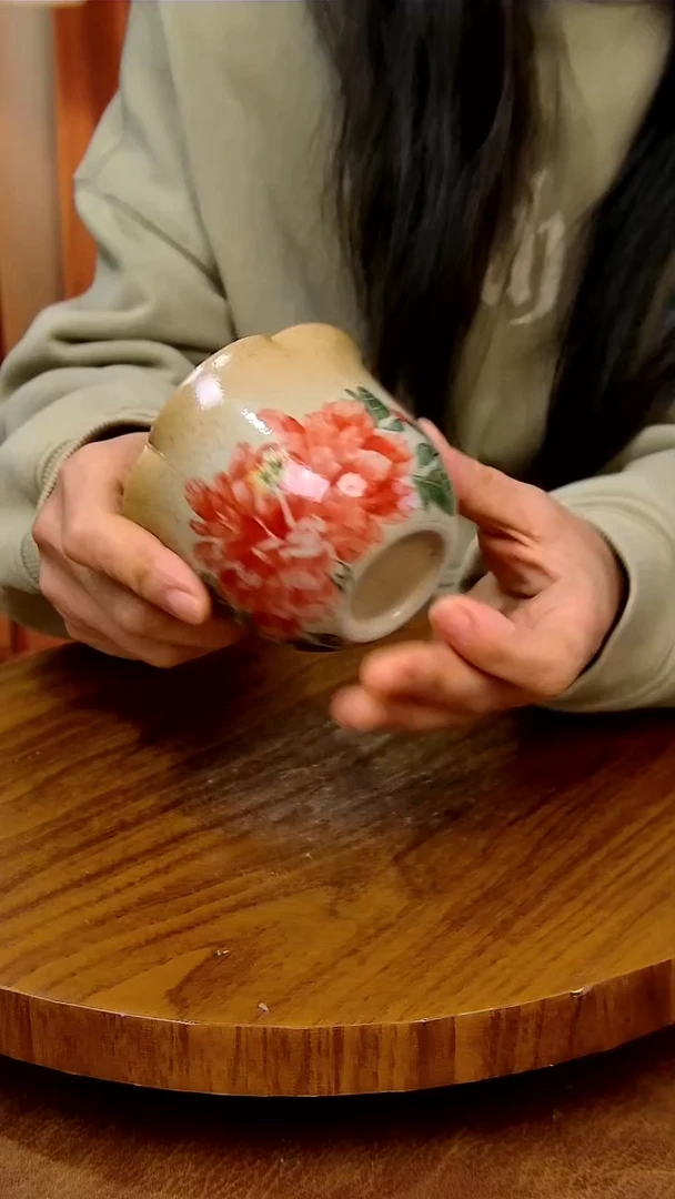 杯子陶景德镇手工手绘釉下彩陶瓷 ，冰裂釉