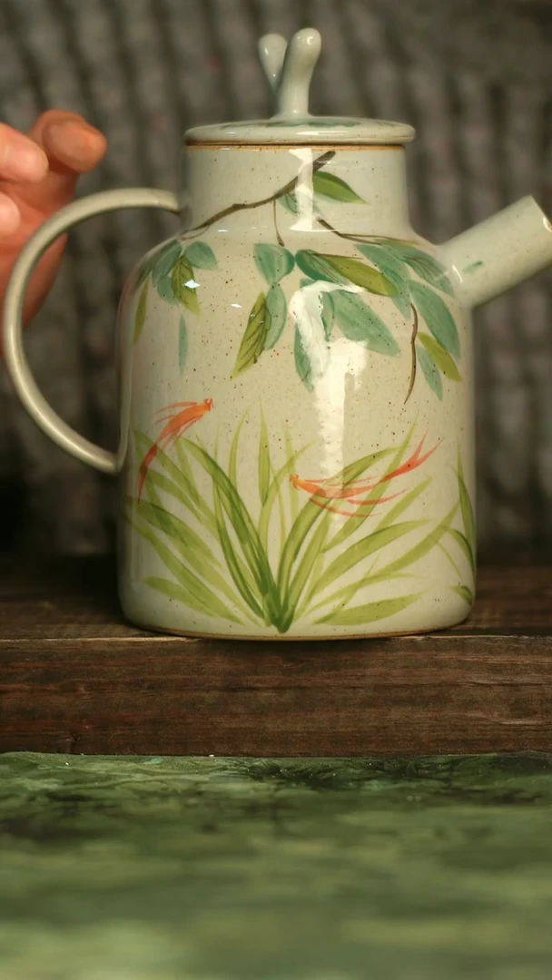 陶瓷青诗集手工手绘瓷器