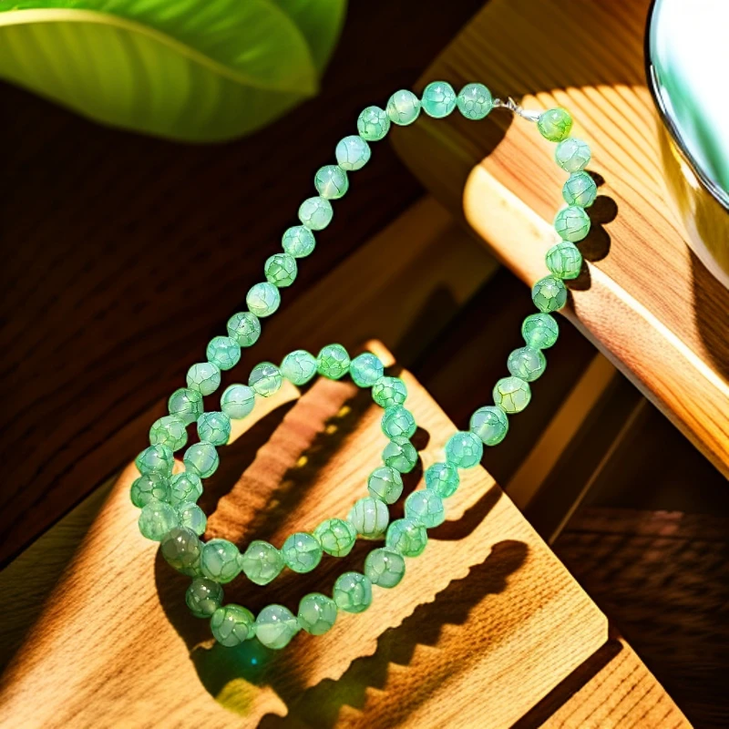S6308【福嘟嘟珠宝】空青玛瑙绿项链-送礼佳品