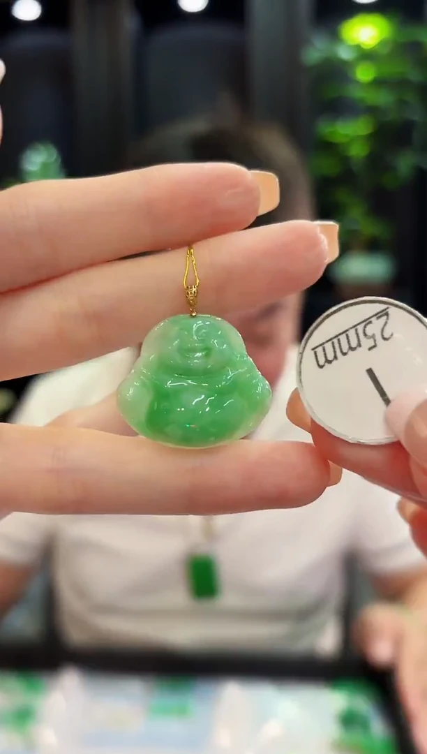 吊坠(不含链)18K金镶嵌翡翠 缅料A货/支持复检/一件