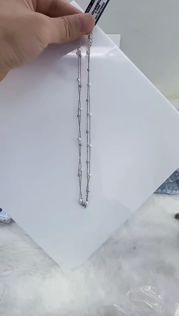 银S925镶嵌淡水珍珠DA满天星项链4-5 a617