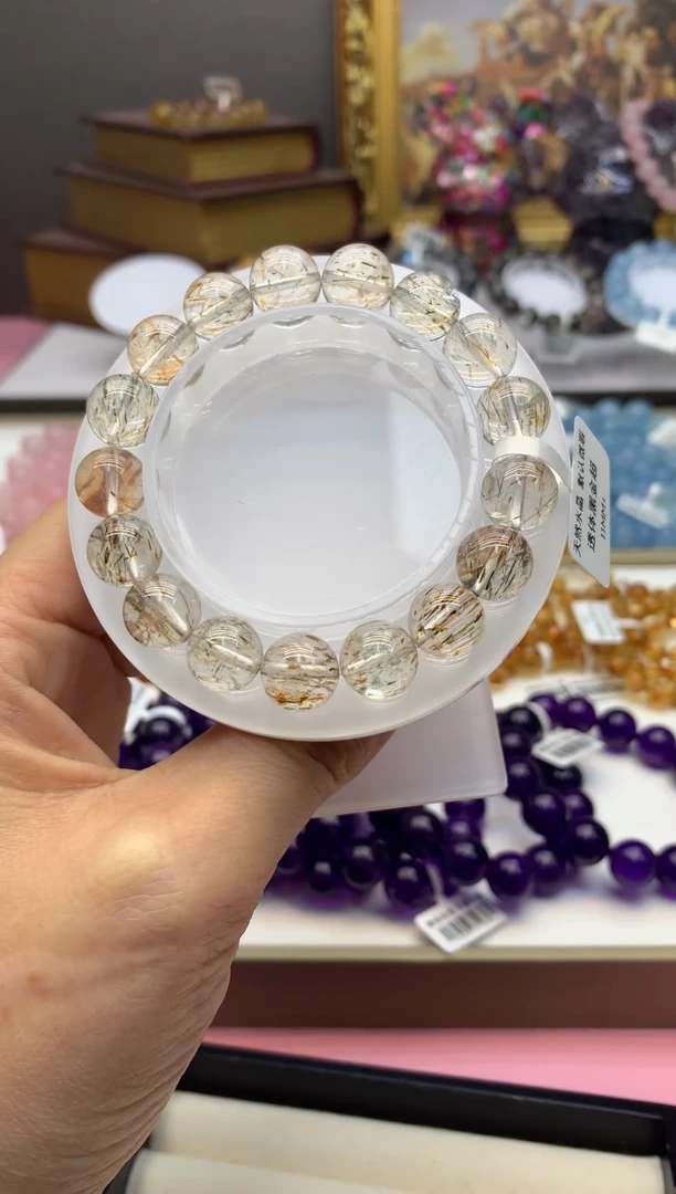 【闪购商品】水晶手串未镶嵌11+透体黑金超