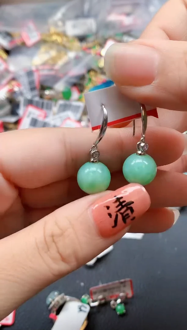银S925镶嵌戒指翡翠天然A货缅甸翡翠
