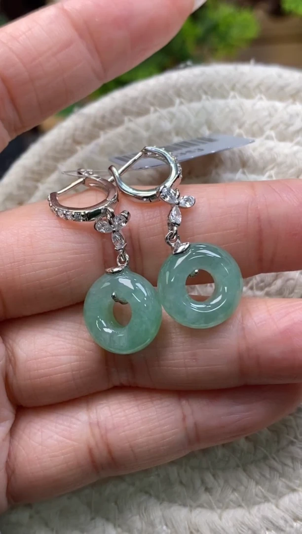 颈饰银S925镶嵌翡翠净货16353