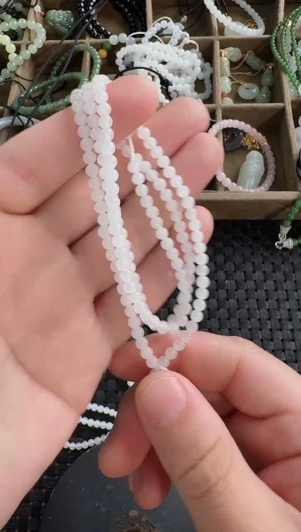 和田玉未镶嵌颈饰4mm长链