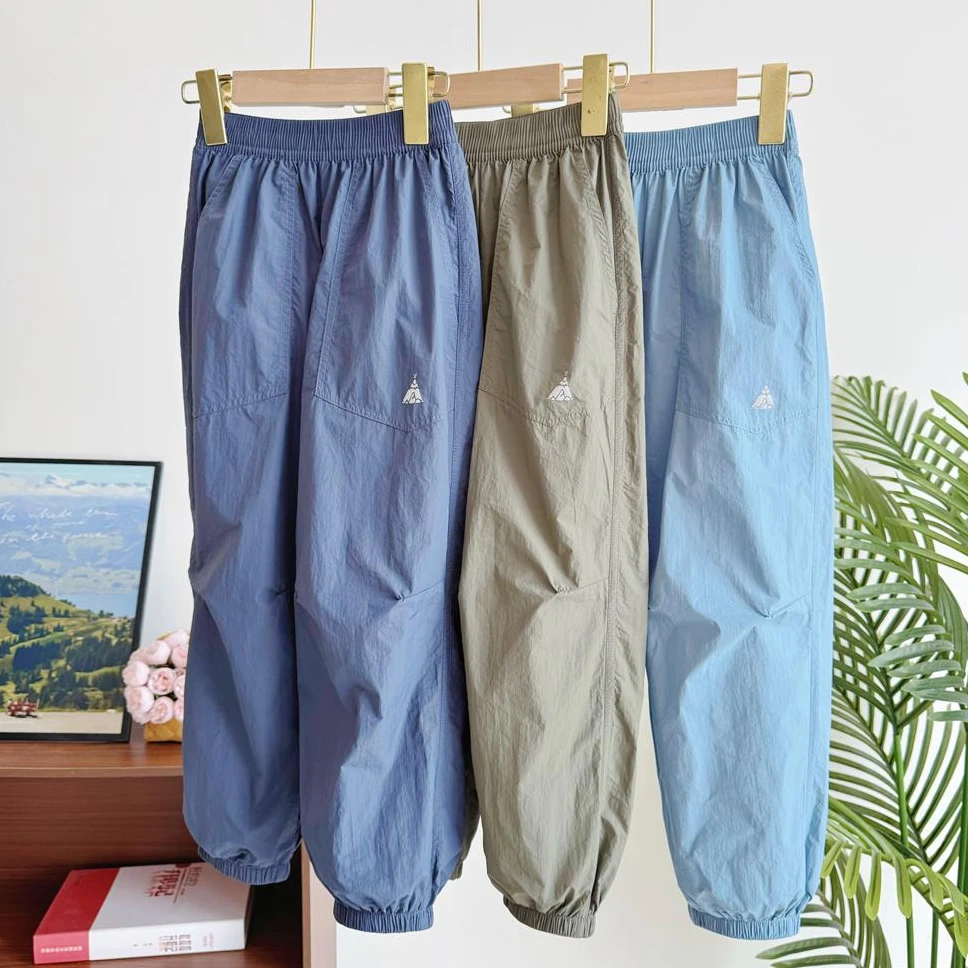 儿童速干裤2025夏季新款男童薄款弹力防蚊裤中大童凉感防晒裤7082