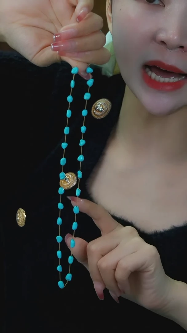 【闪购商品】绿松石项链18K金镶嵌发货一件5-6m