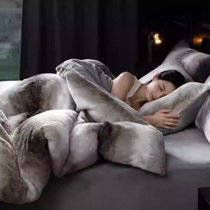 貂狐绒牛奶绒四件套